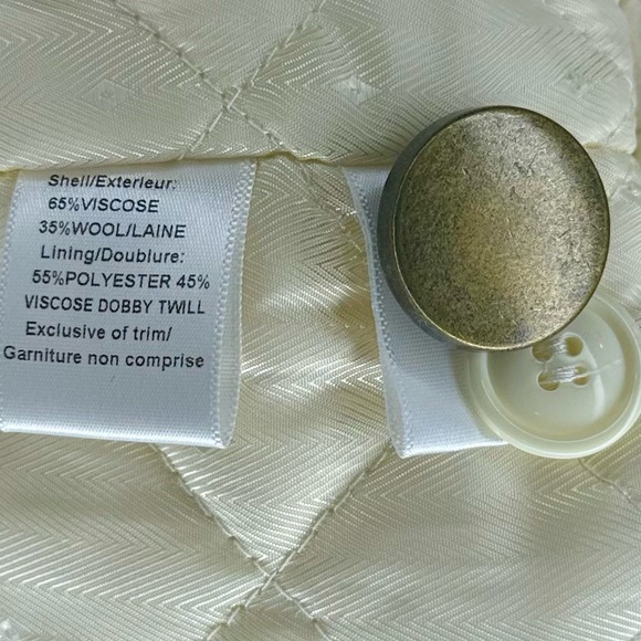 Gentle Fawn Cream Lace-Detail Pea Coat Size S - Picture 9 of 12